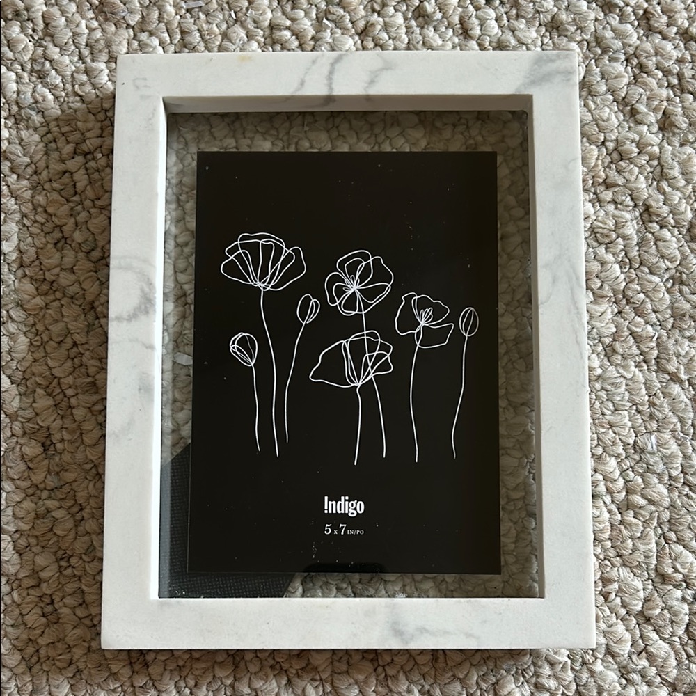 Indigo Marble Stone Frame with Glass Insert - 5x7” - Photo - picture frame